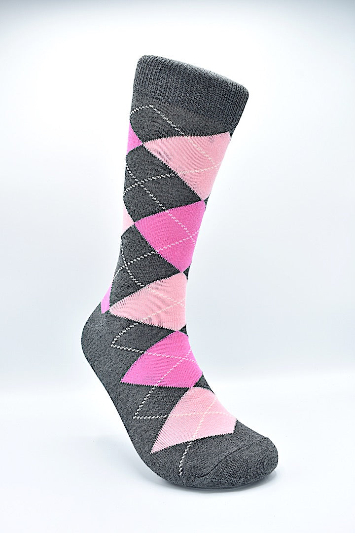 Socks Argyle Gray & Pink – The Tie Shop