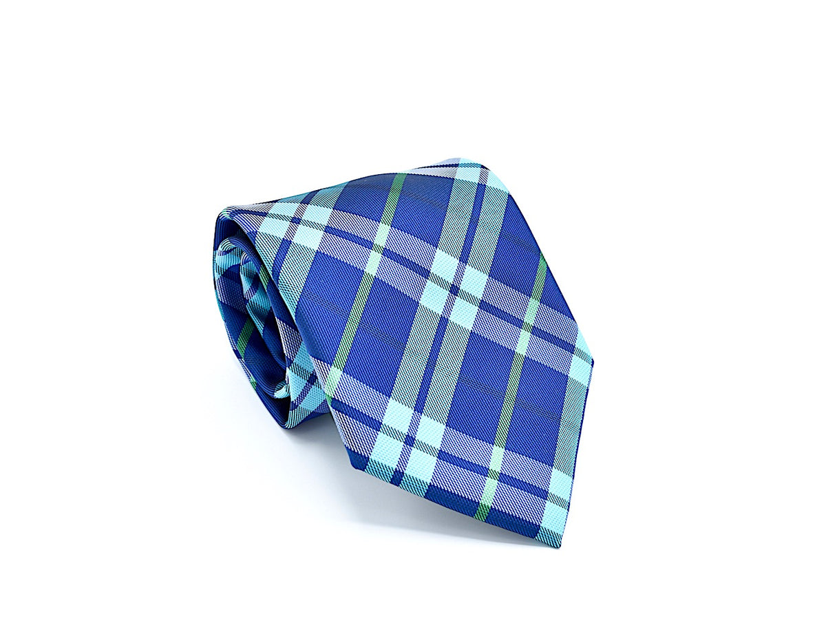 plaid blue tie