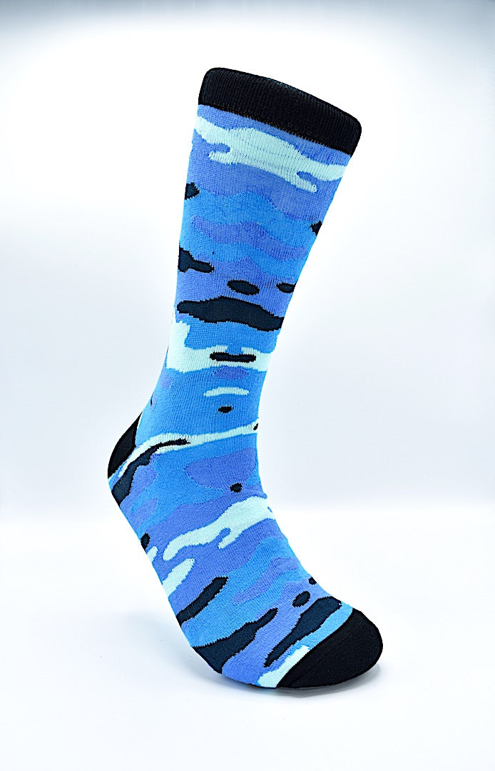 blue camo dress socks Men's Sock Blue Camouflage