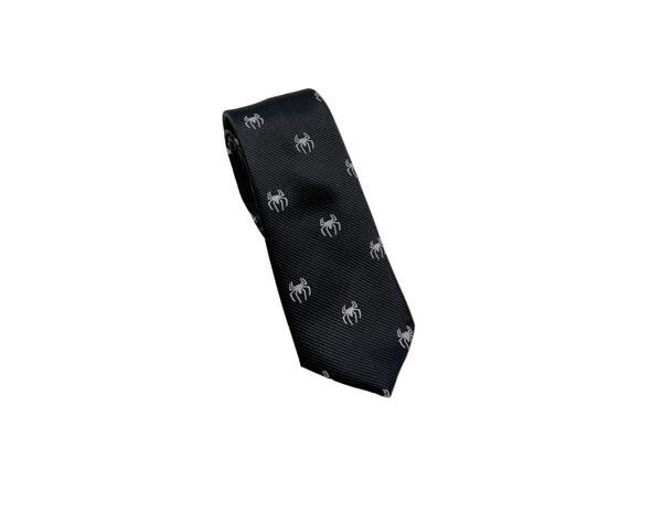 Black tie with horse pattern on a white background