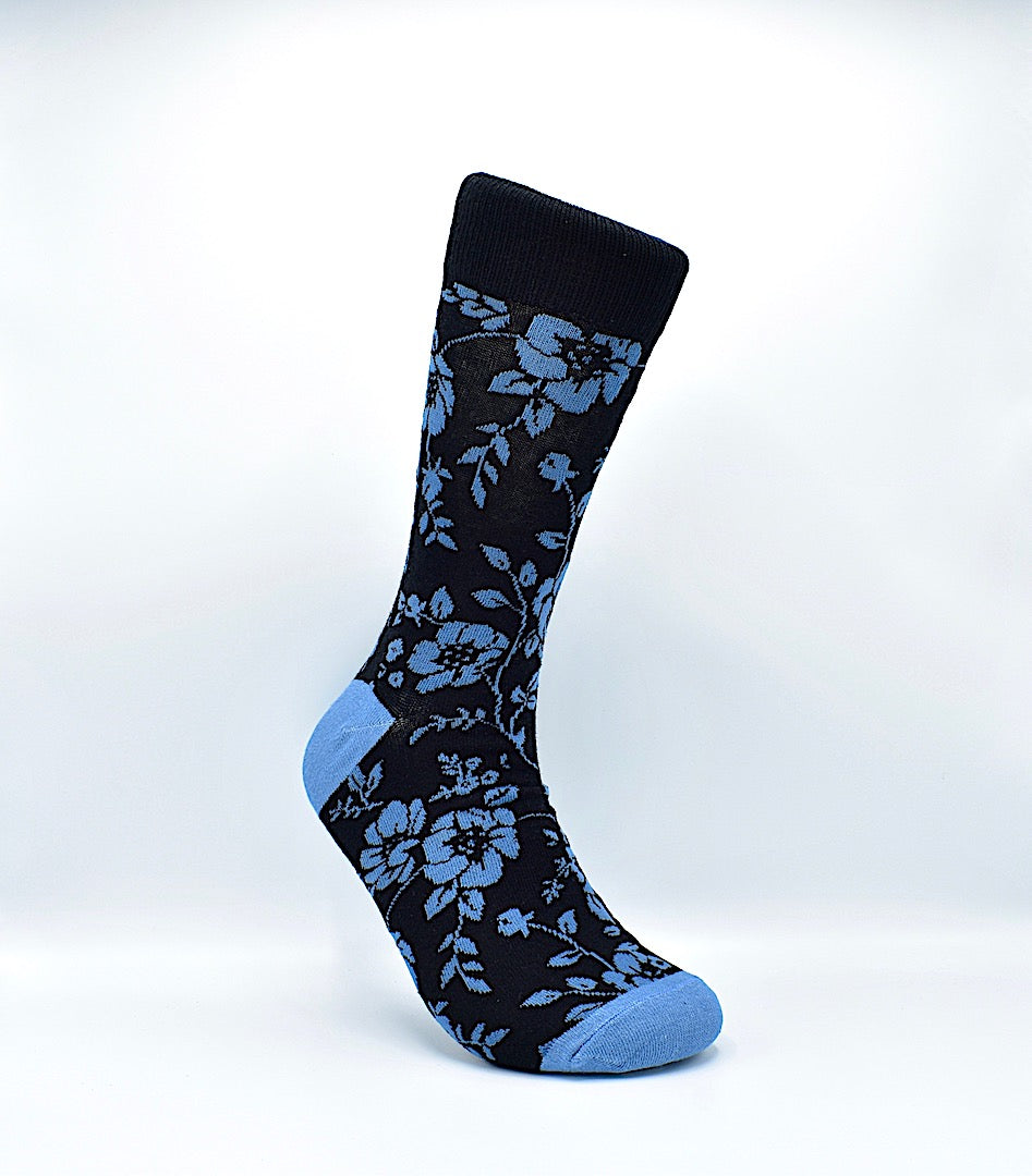 Socks Floral Blue