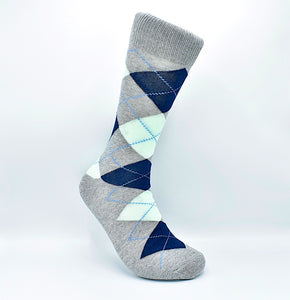 Socks Argyle Gray & Mint