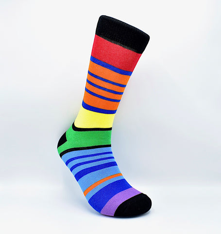 Socks Stripes Multi Color Black