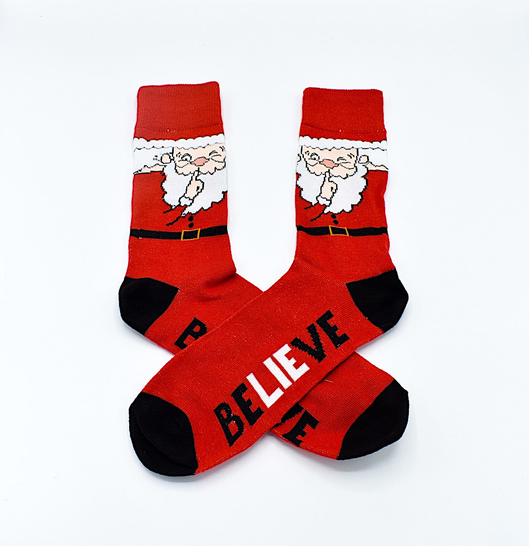Socks Christmas Santa Believe