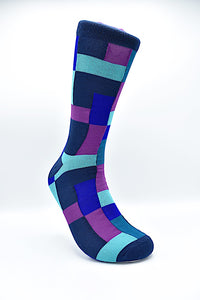 Socks Blue & Purple Squares