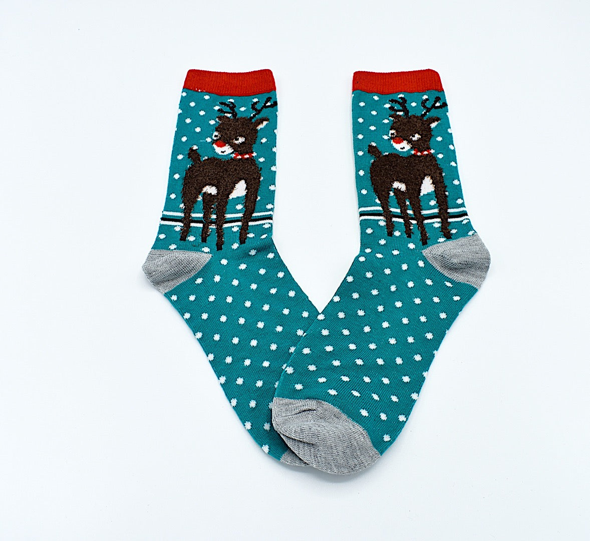 Socks Christmas Women Rudolph