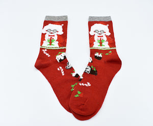Socks Christmas Women Mrs. Claus