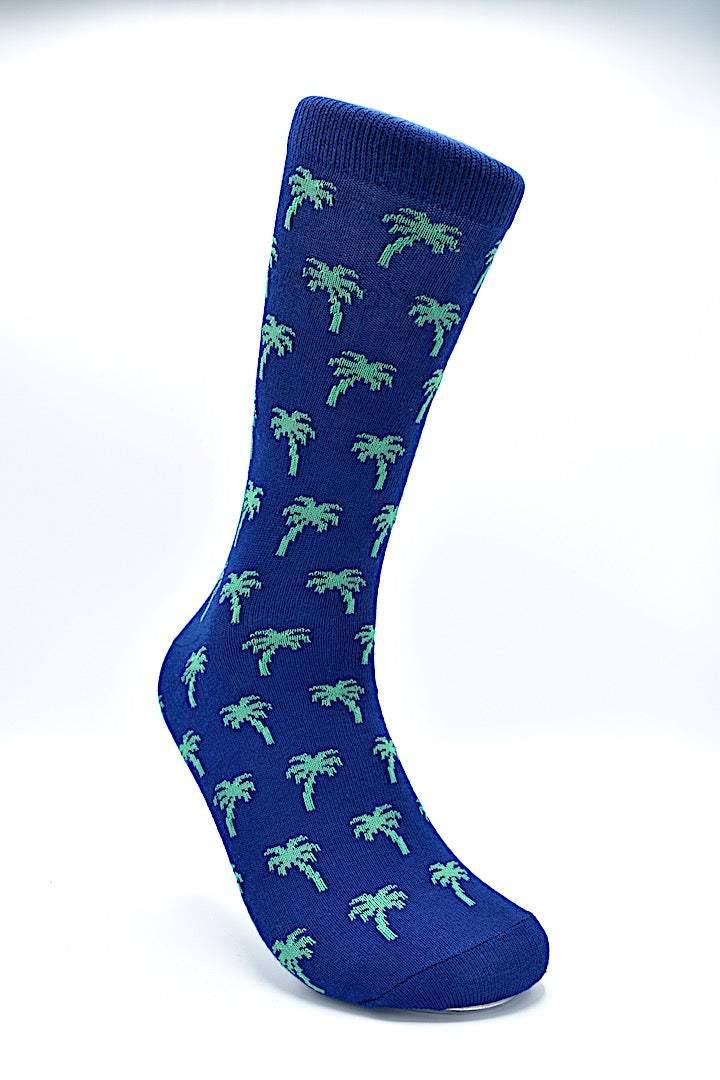 Socks Palm Trees Blue
