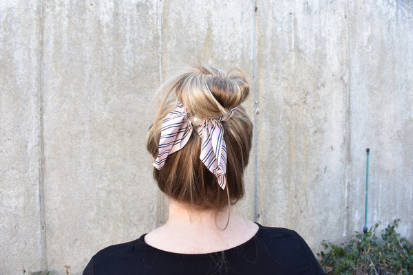 Hair Ties Striped Pearl
